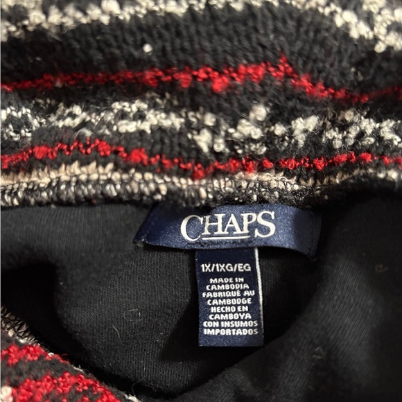 Chaps Black and Red Cowl Neck Sweater with Nordic Design - Picture 7 of 7